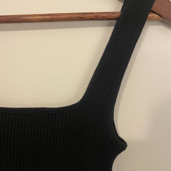 Vince Ribbed Square Neck Tank in Black, Size S, Good Condition - Picture 5 of 9